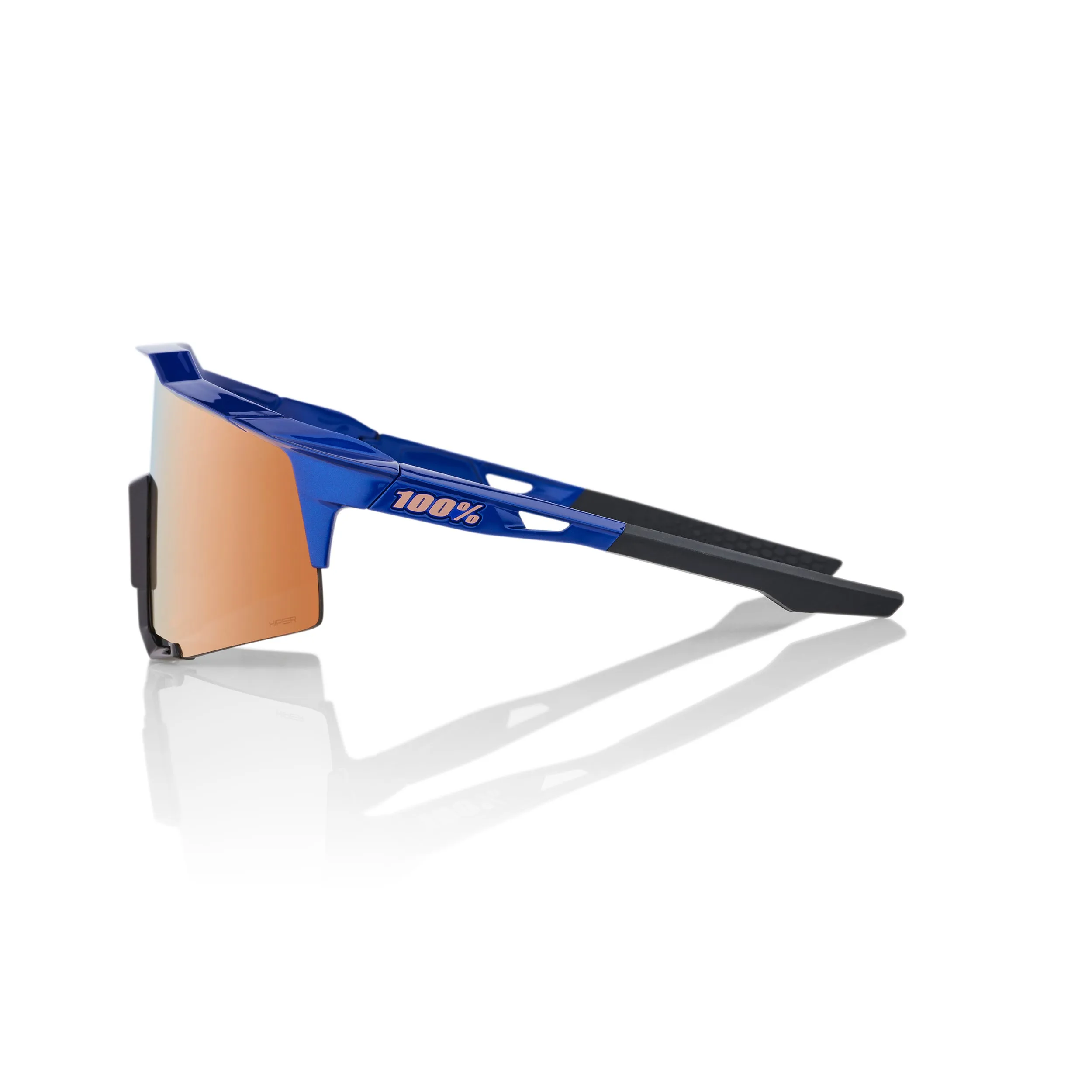 100% SPEEDCRAFT Sport Performance Sunglasses, Gloss Cobalt Blue, Copper