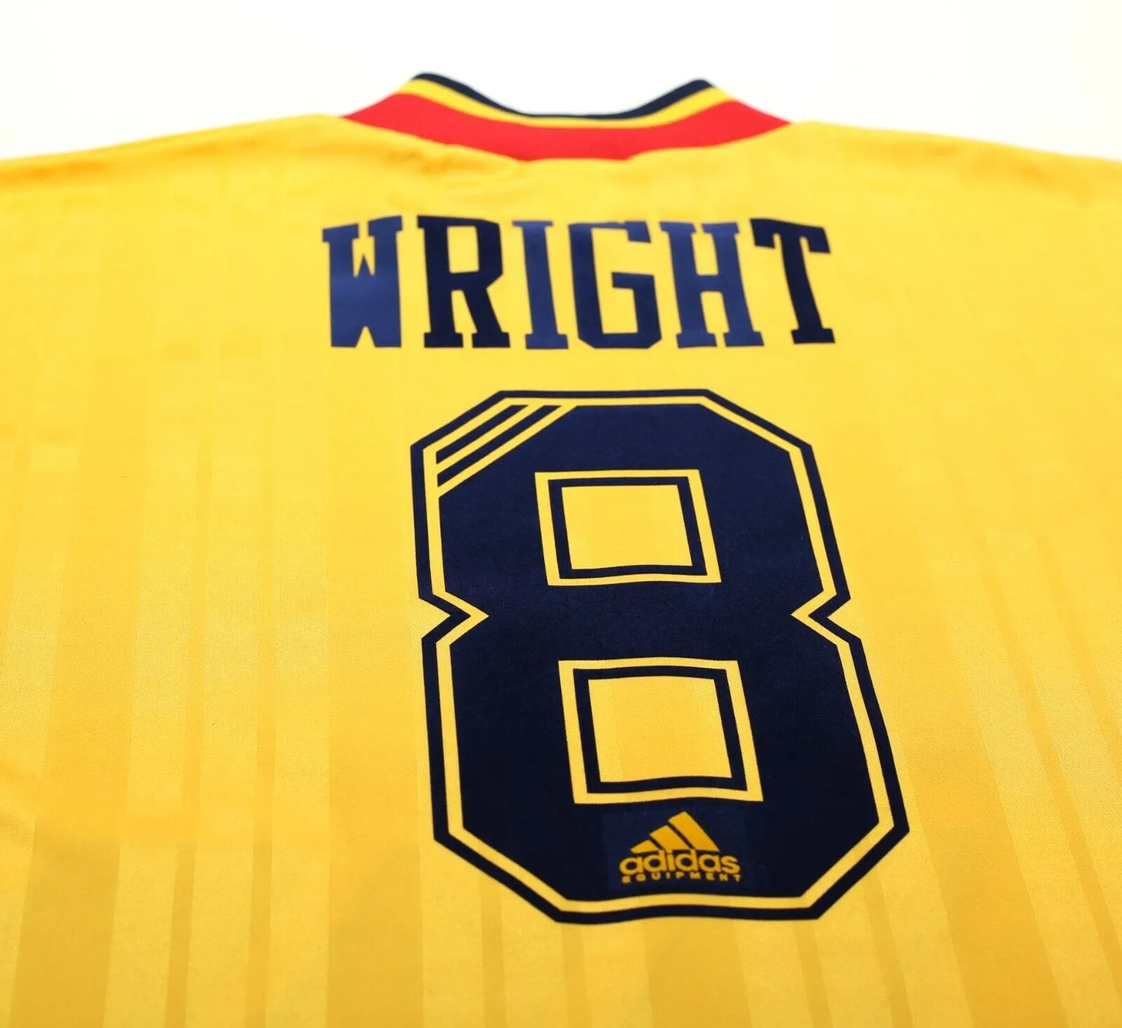 1993/94 WRIGHT #8 Arsenal Vintage adidas Equipment Away Football Shirt (L) 40/42