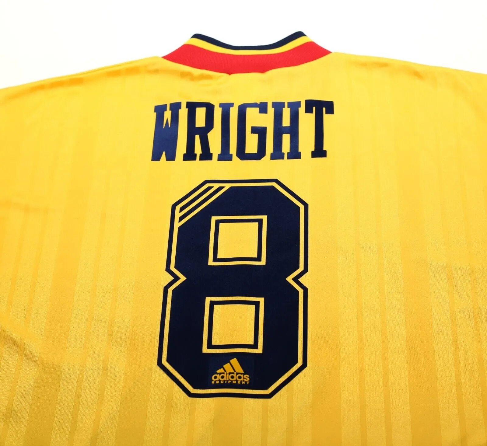 1993/94 WRIGHT #8 Arsenal Vintage adidas Equipment Away Football Shirt (L) 40/42