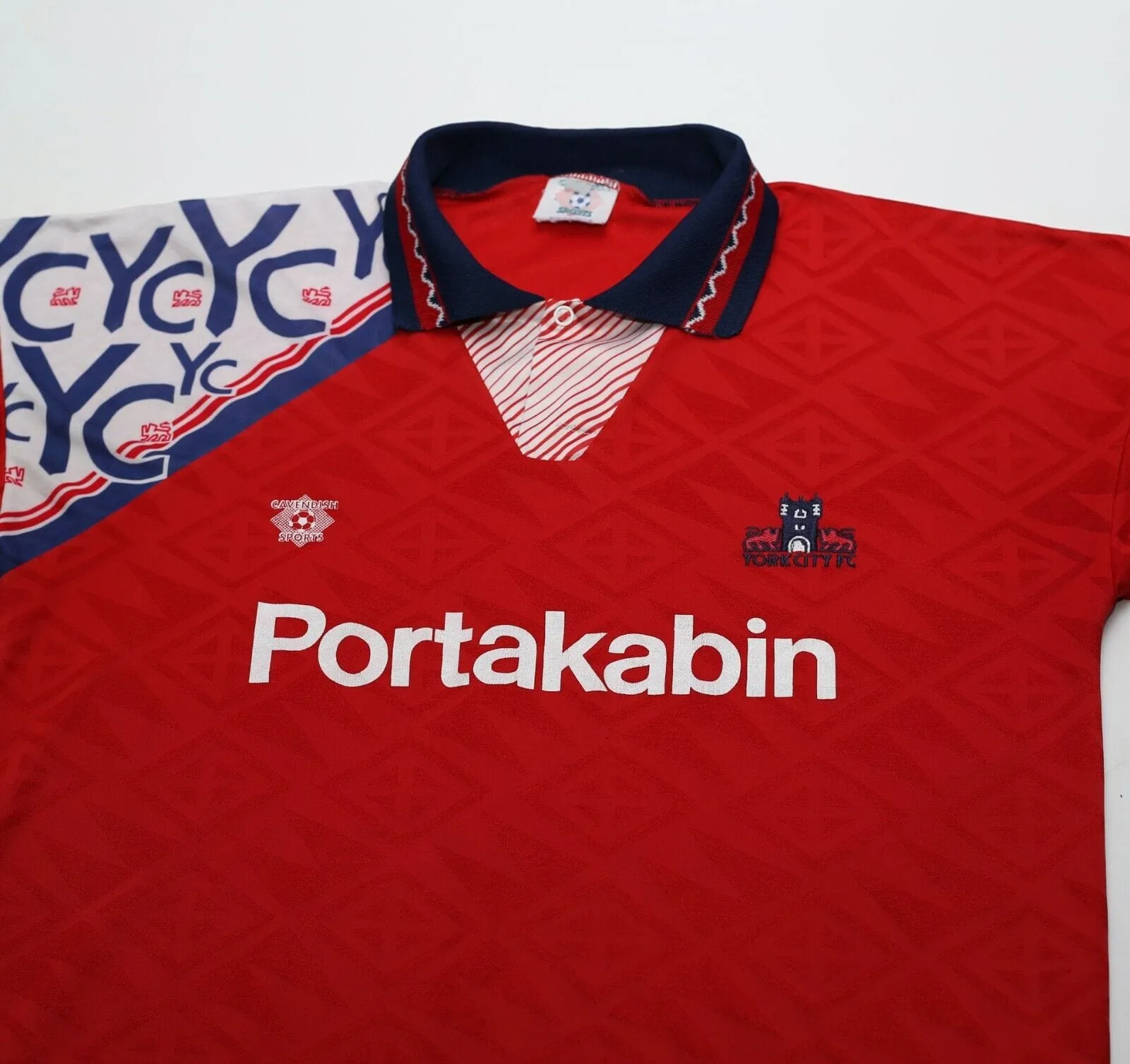 1993/95 YORK CITY Vintage Cavendish Sports Home Football Shirt Jersey (M)