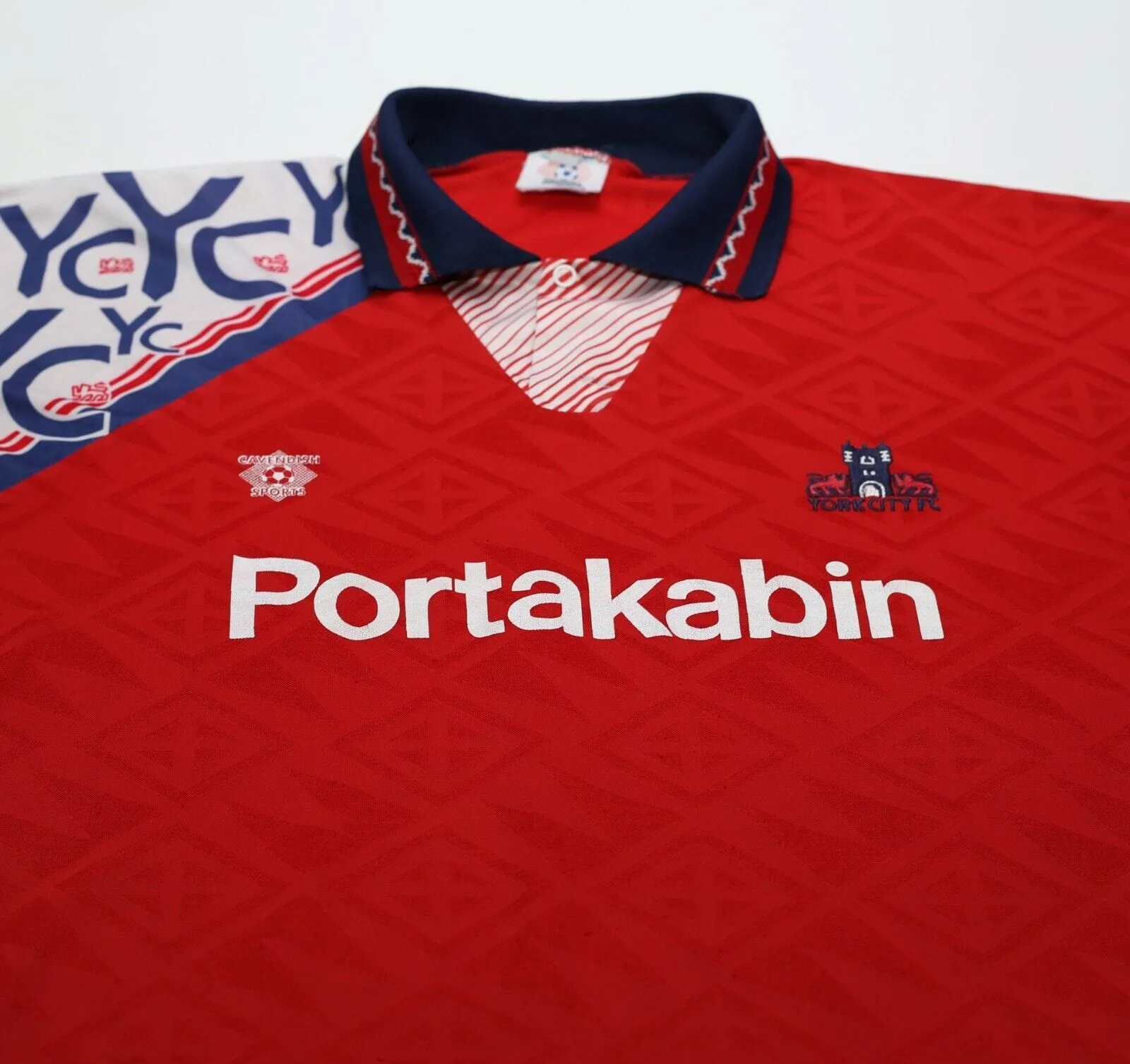 1993/95 YORK CITY Vintage Cavendish Sports Home Football Shirt Jersey (M)