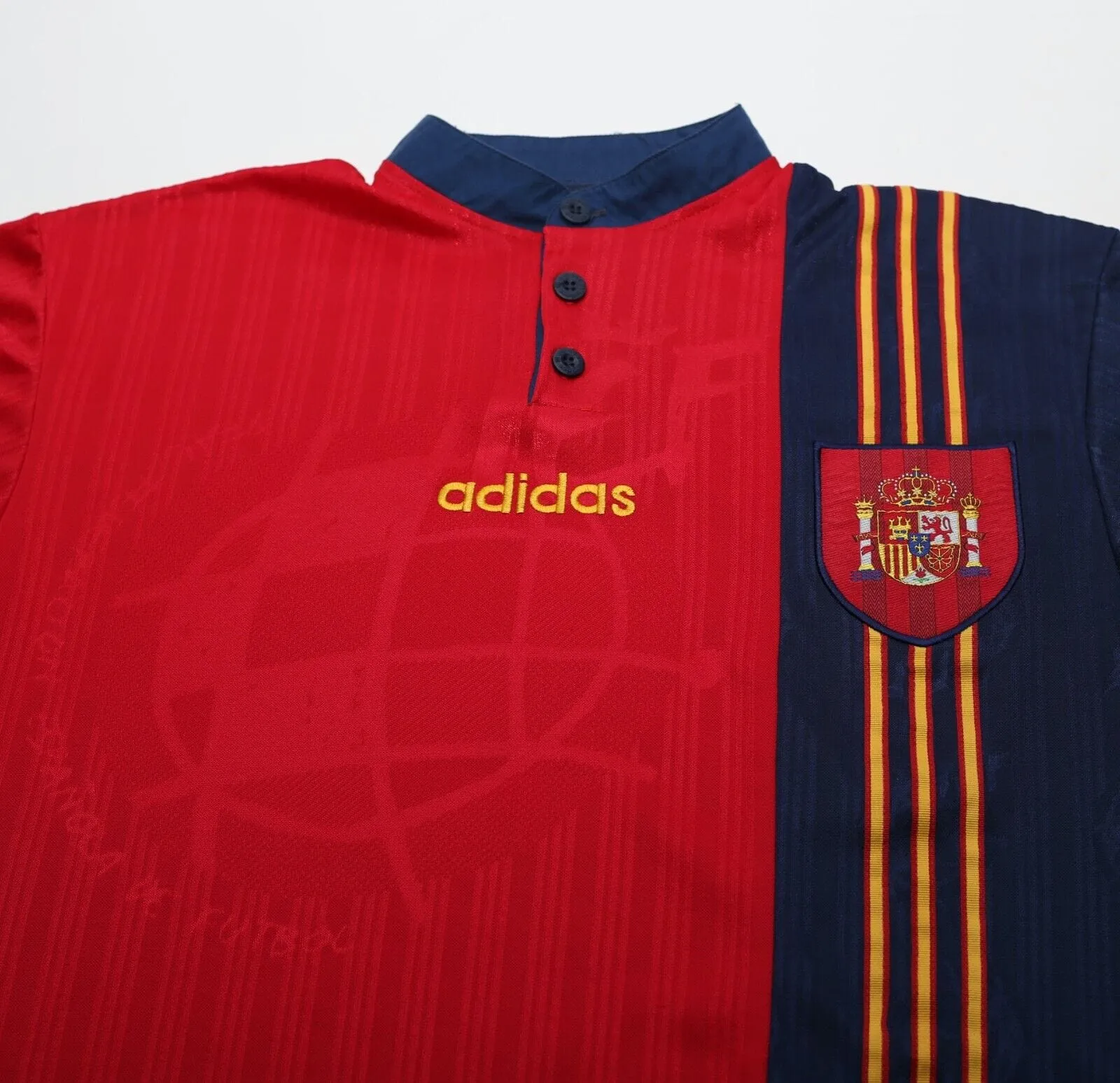 1996/98 SPAIN Vintage adidas Home Football Shirt (XL) EURO 96