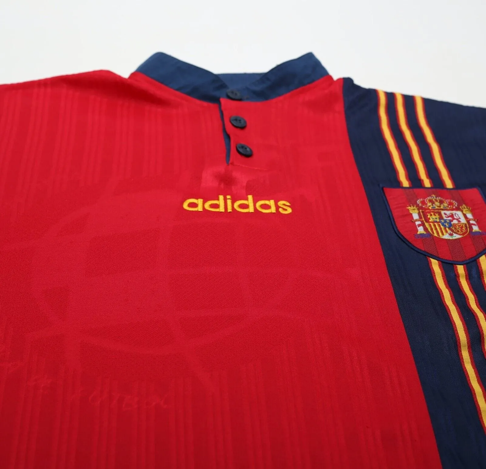 1996/98 SPAIN Vintage adidas Home Football Shirt (XL) EURO 96