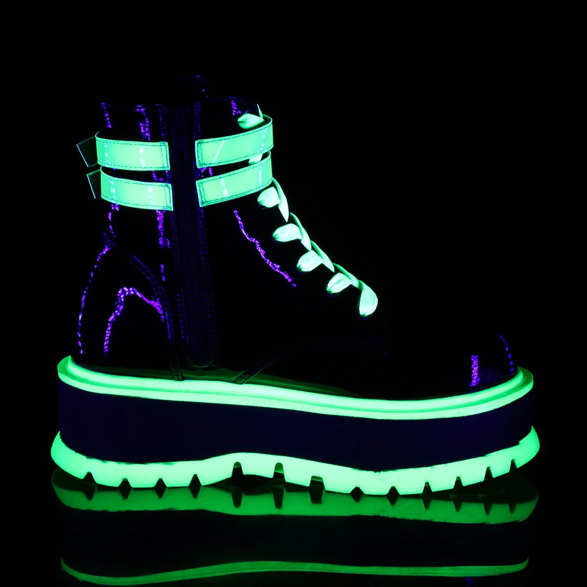 2 Inch Platform SLACKER-52 Black UV Green