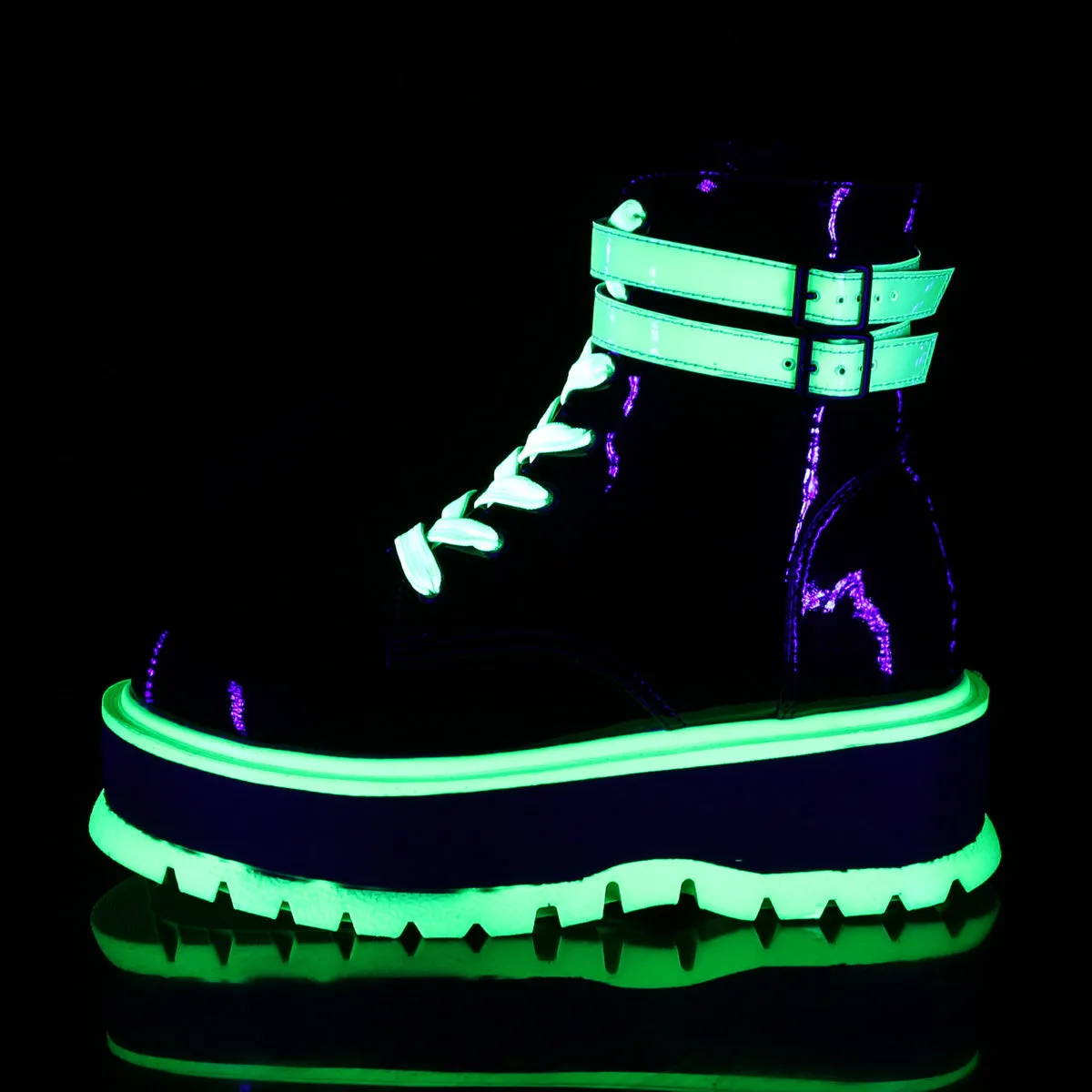 2 Inch Platform SLACKER-52 Black UV Green