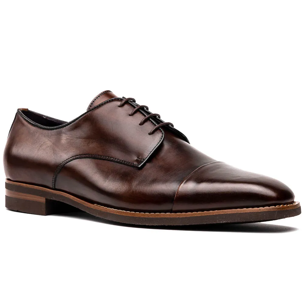 25-550-CST ENZO Italian Calfskin Cap Toe Chestnut