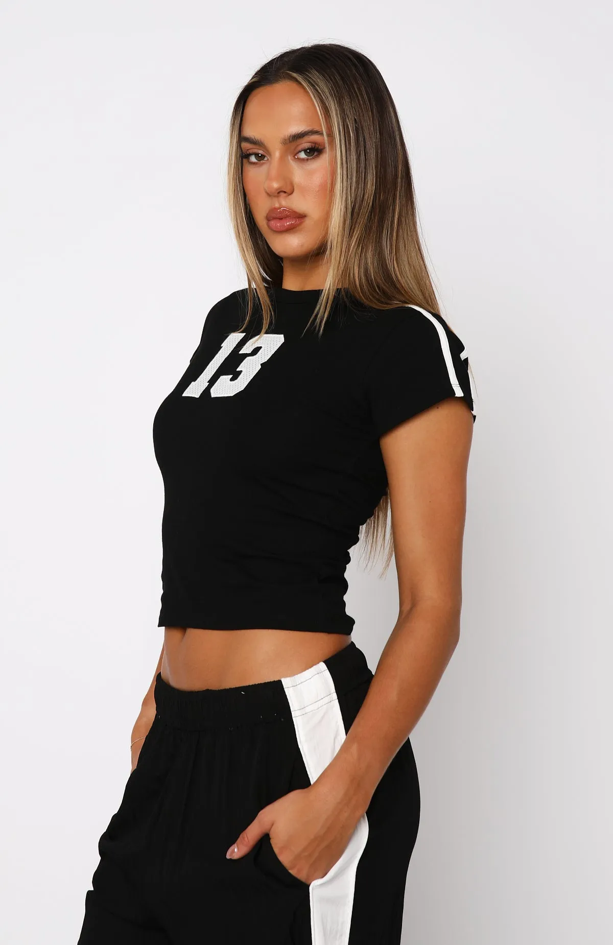 Always A Statement Baby Tee Black