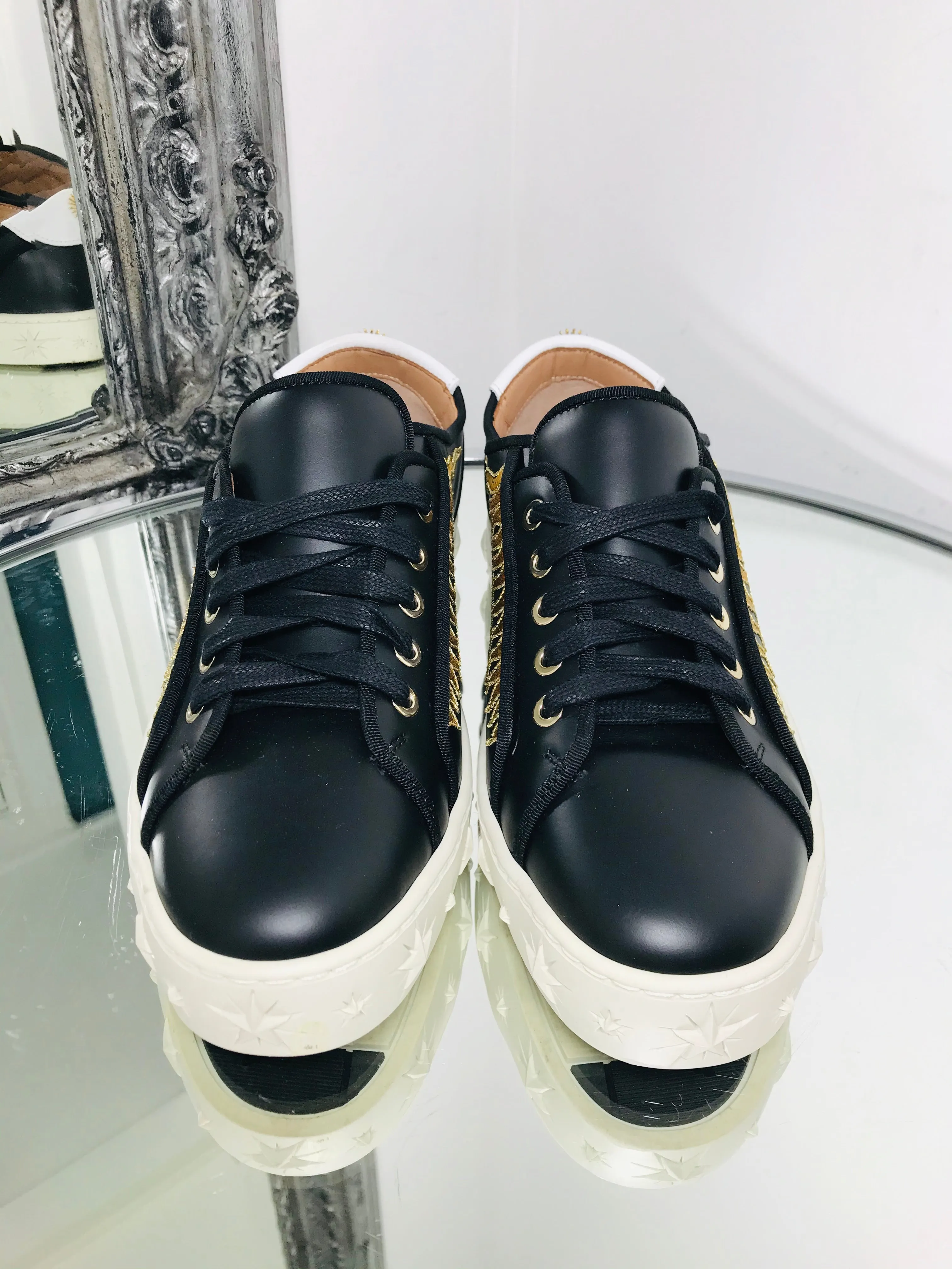 Aquazzura Leather Sneakers. Size 38.5