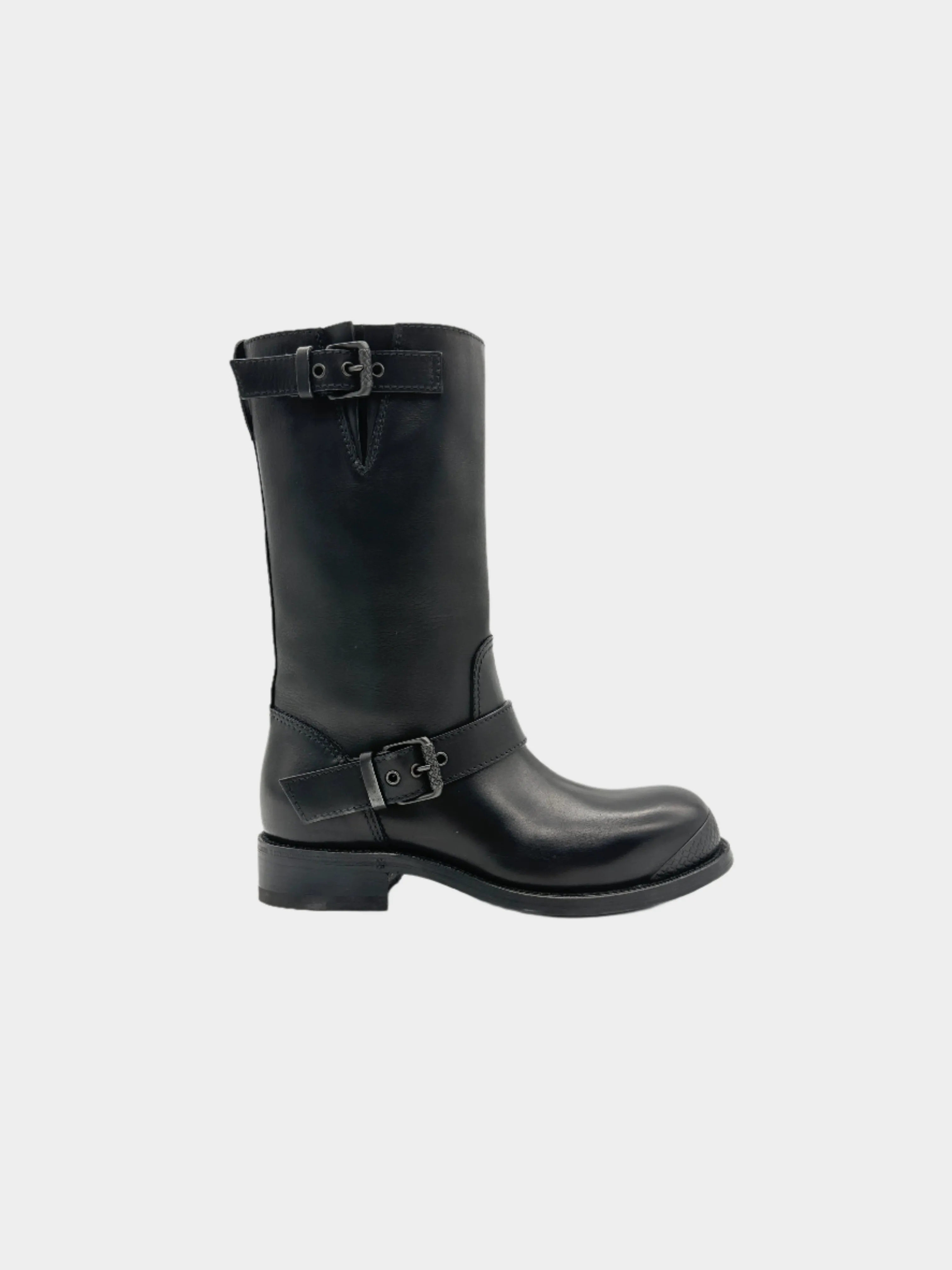 Black Double Belt Boots