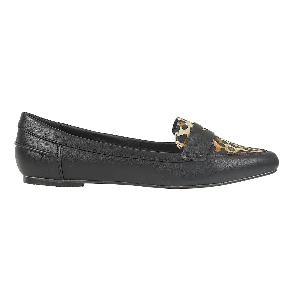 Black Leopard Flat Shoes