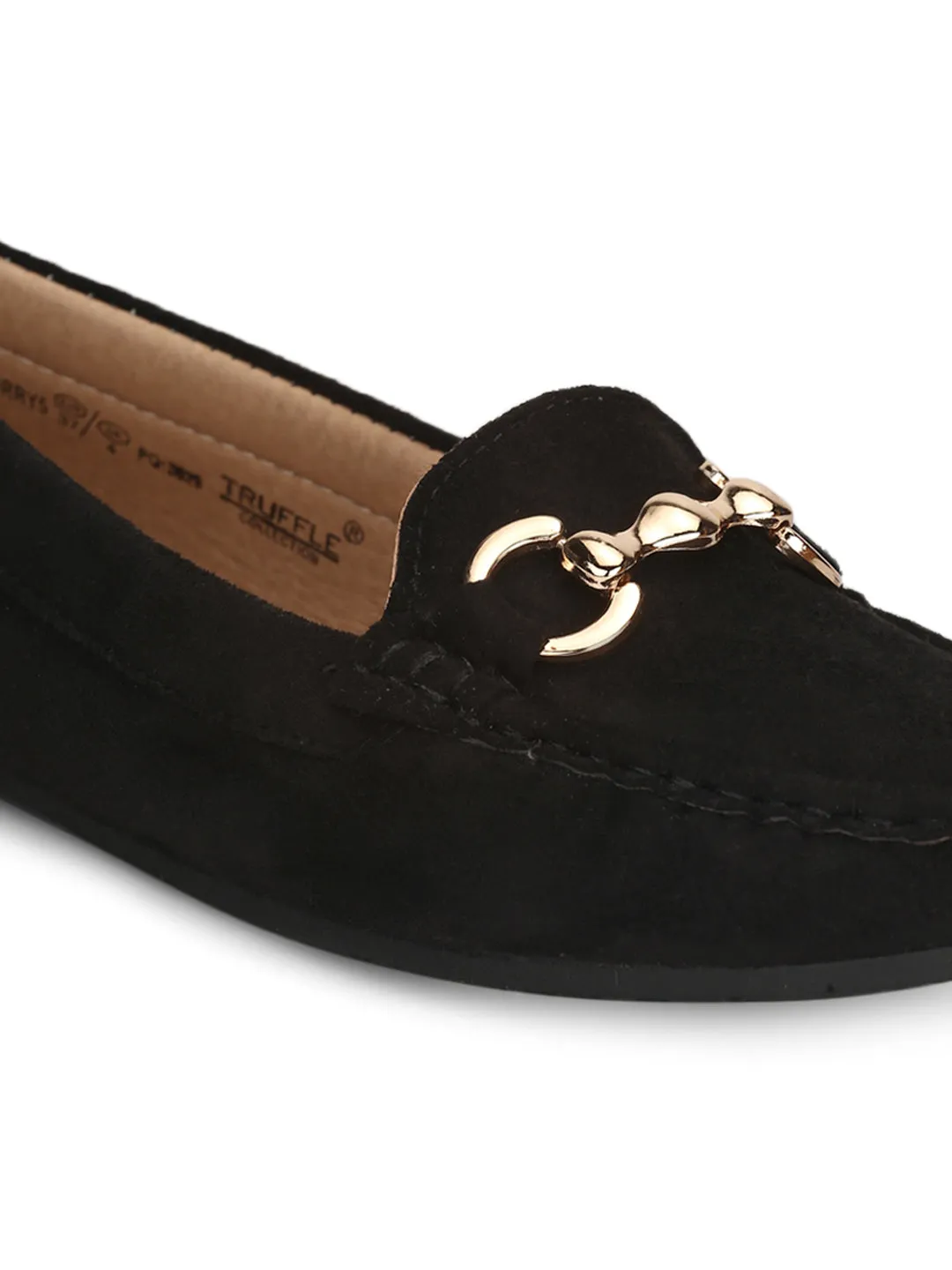 Black Micro Loafer Flats