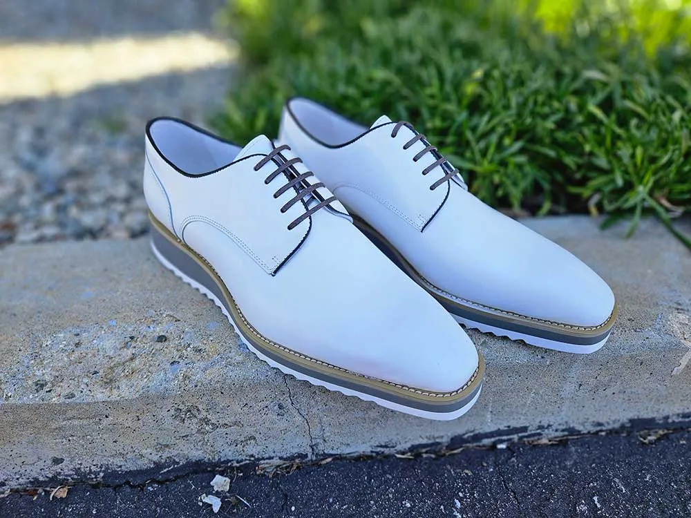 Burnished Lace-up Leather Derby