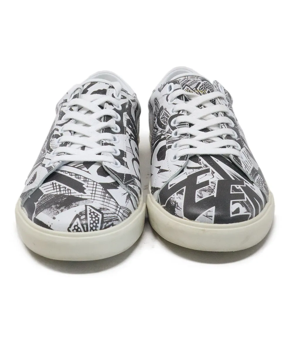 Celine B&W Print Leather Sneakers sz 10