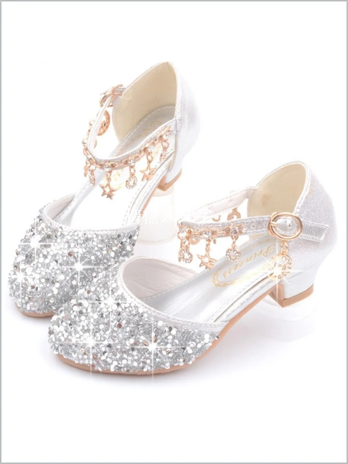 Charmed Steps Sequin Ankle Strap Shoes By Liv and Mia