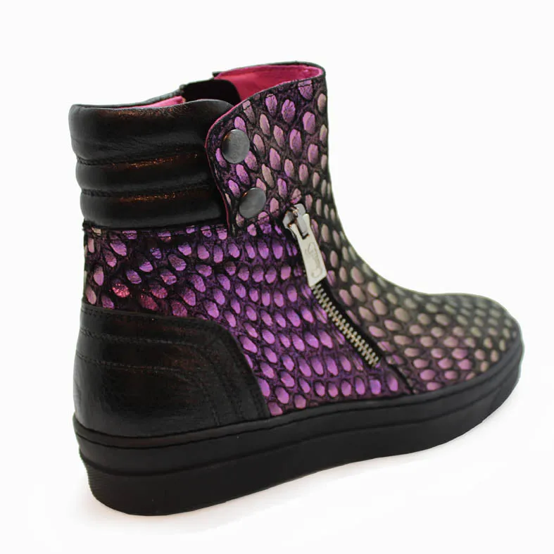 Chat -purple toxic croc ankle boot