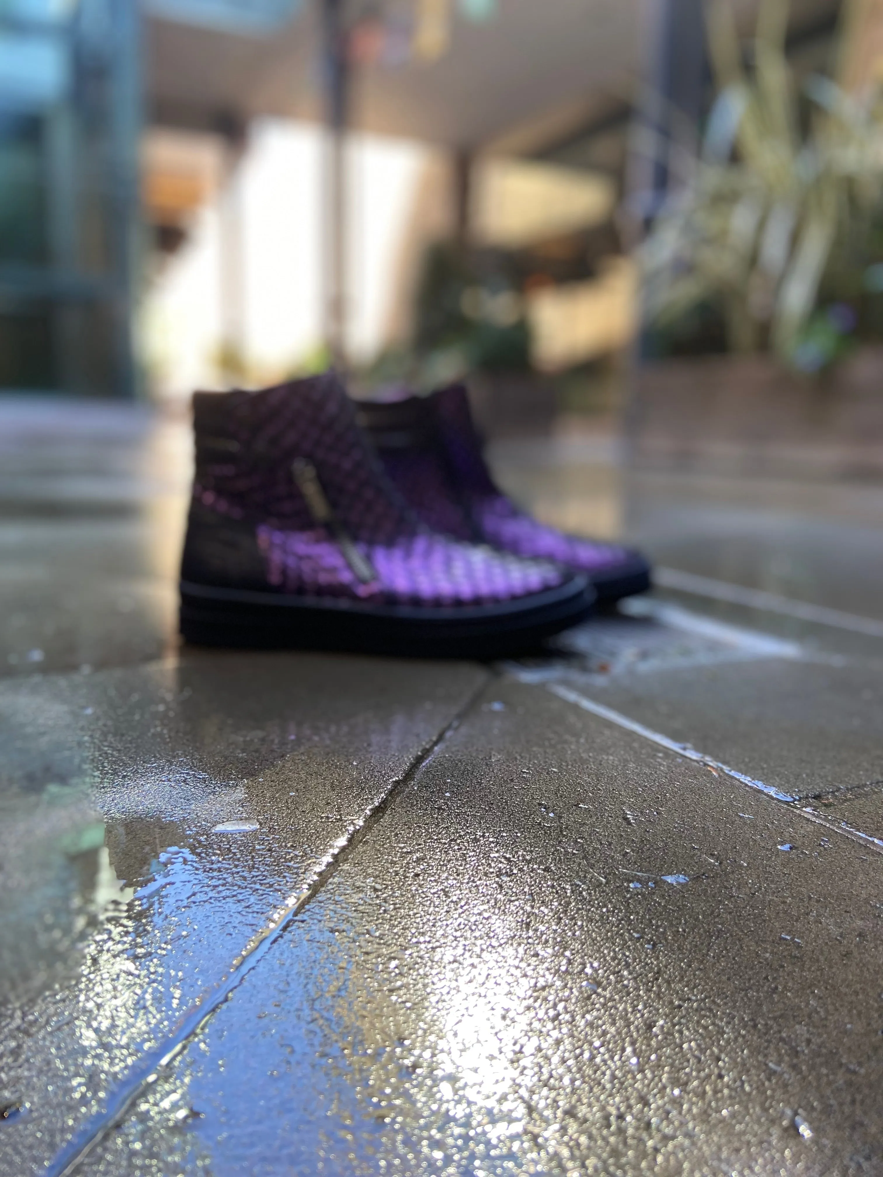 Chat -purple toxic croc ankle boot