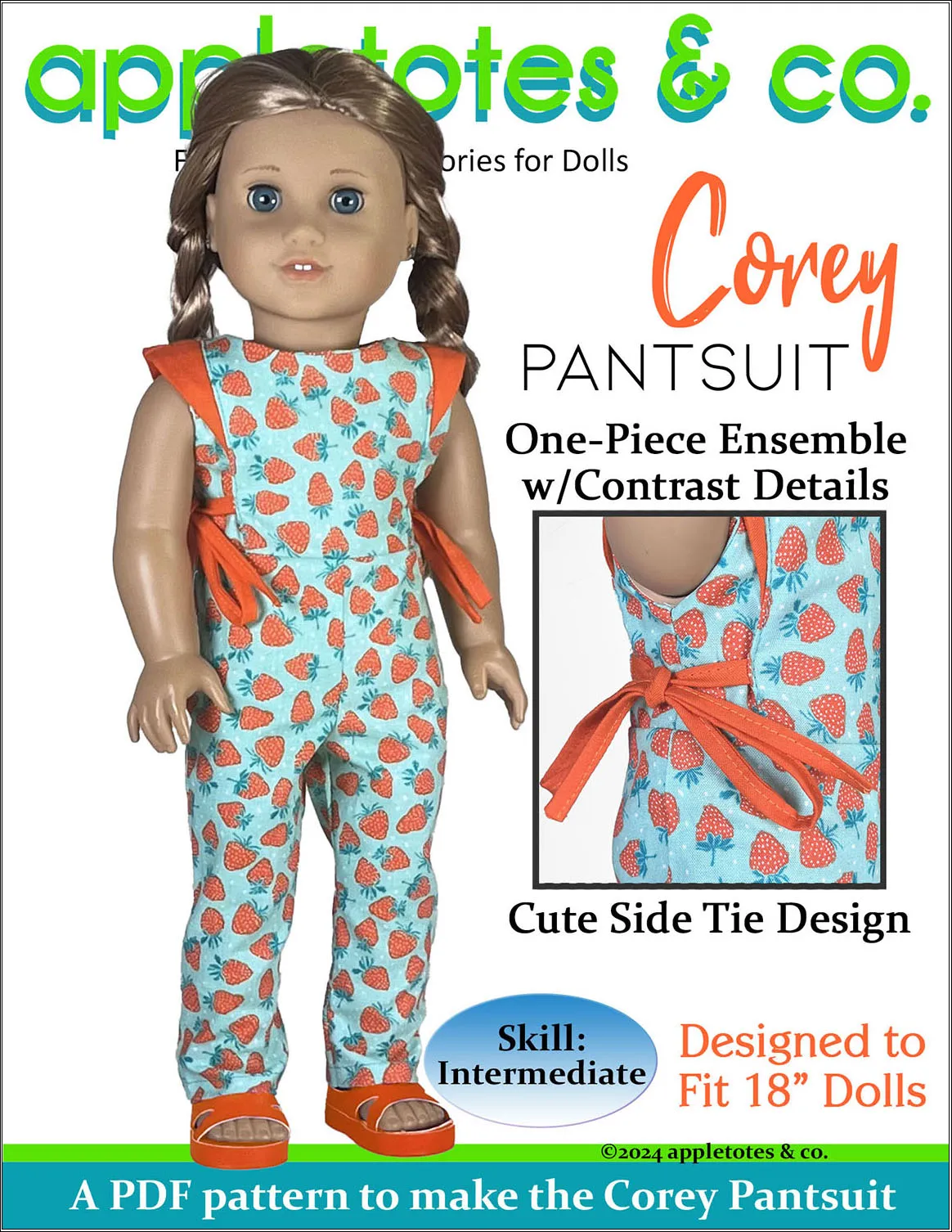 Corey Pantsuit 18 Inch Doll Sewing Pattern