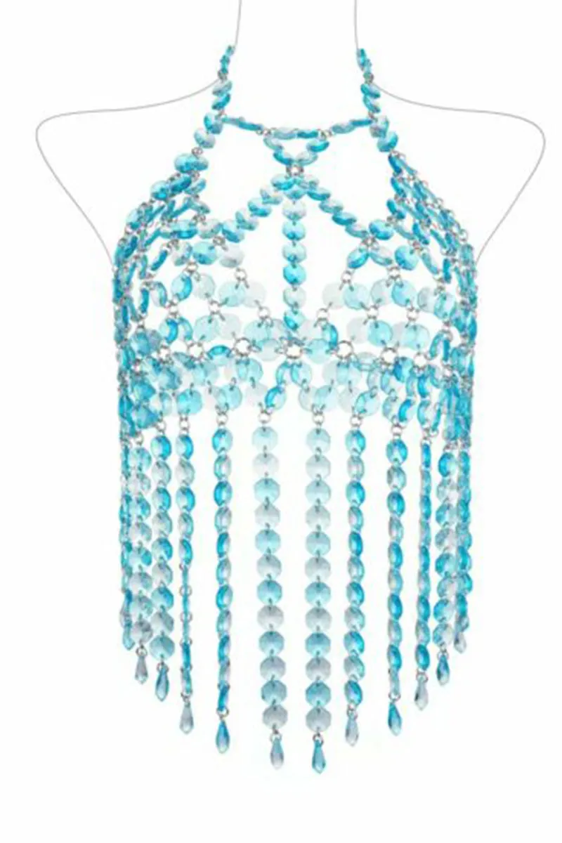 Crystal Stones Halter Style Bodice