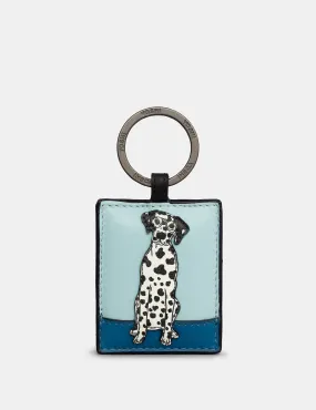 Dalmation Party Dogs Leather Keyring