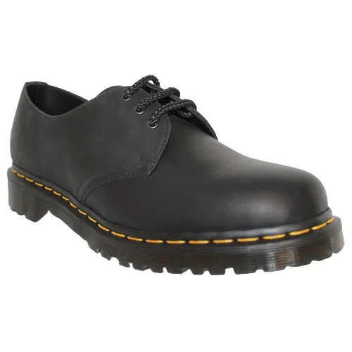 Dr. Martens 3 Eyelet Shoes - 1461 - Black Waxy