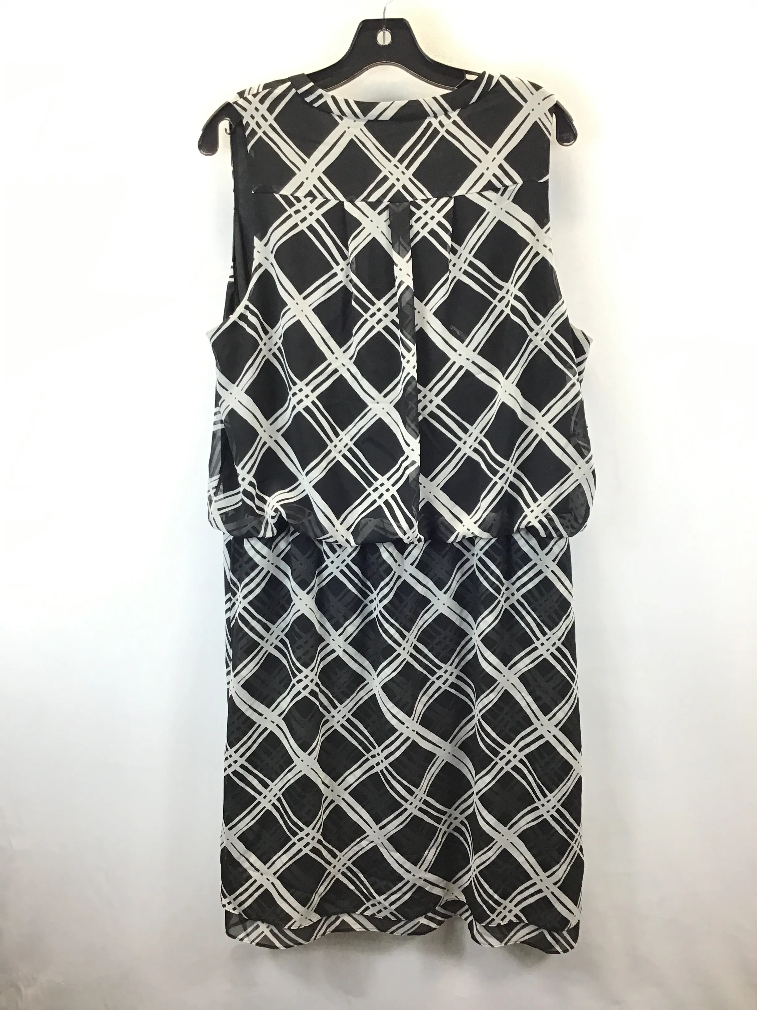 Dress Casual Midi By Banana Republic In Black Grey, Size: 16