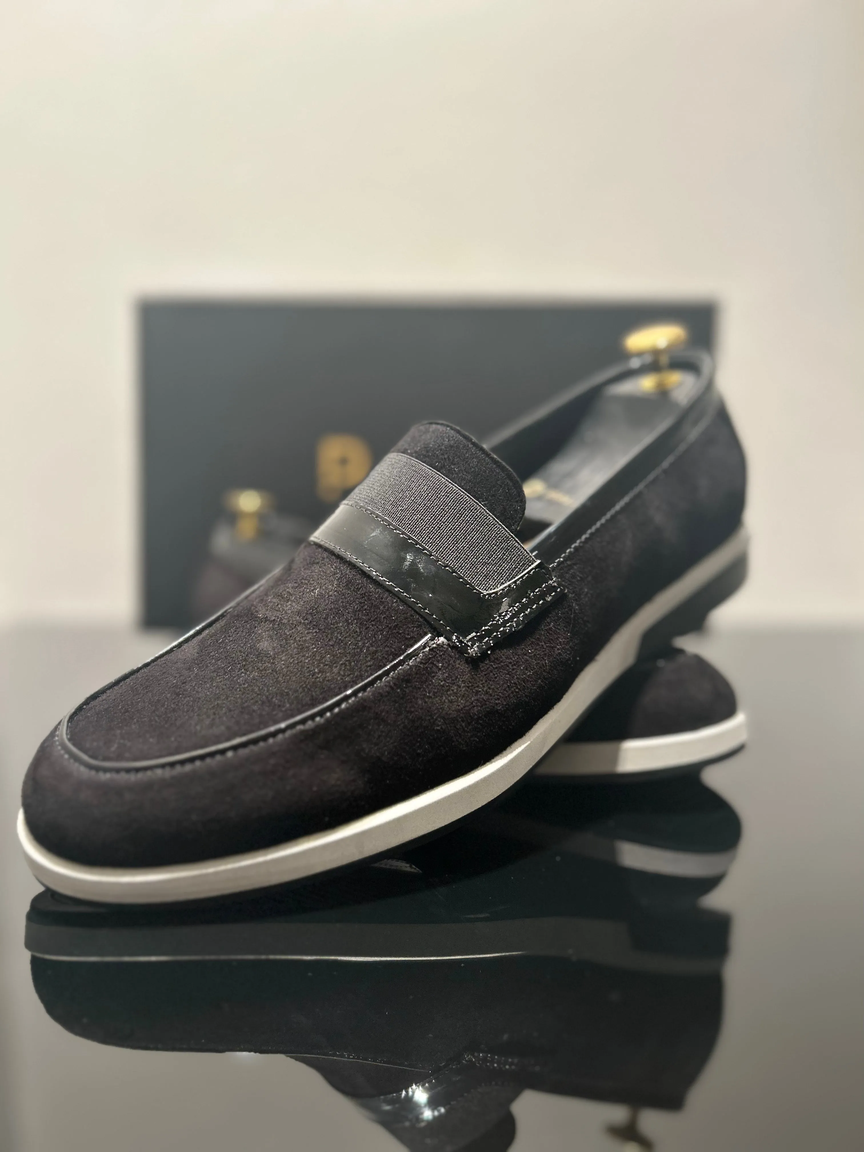 HANDMADE BLACK SUEDE LOAFER