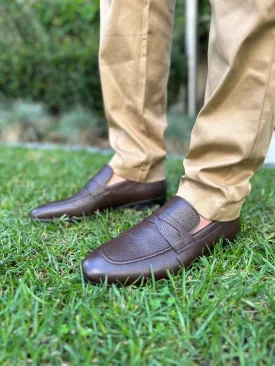 HANDMADE BROWN GRAINLEATHER SLIP-ON