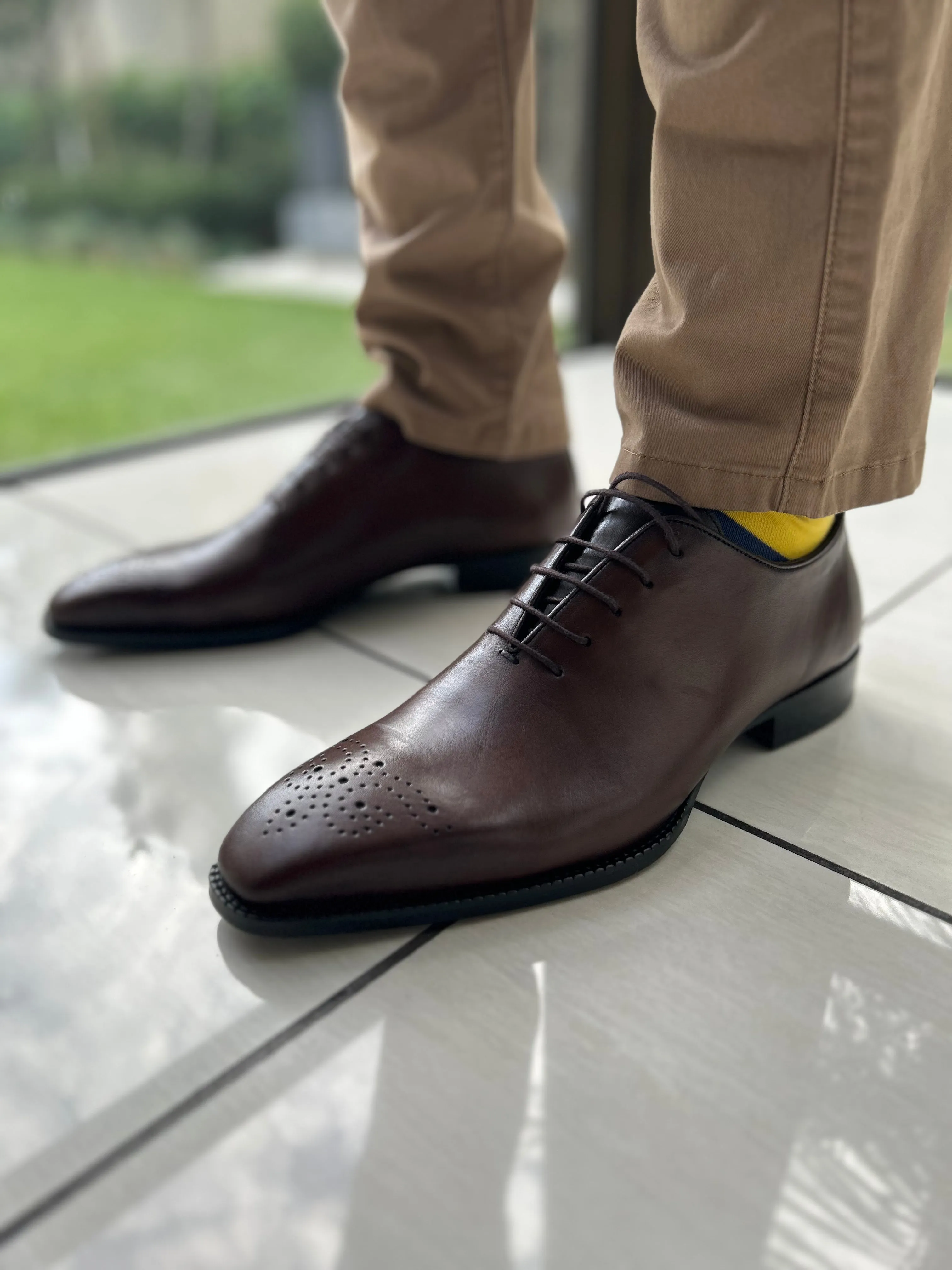 HANDMADE COFFEE-BROWN BROGUE