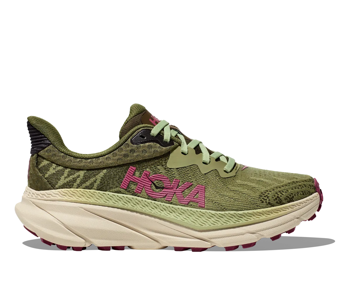 Hoka One One Challenger 7 Trail Running Shoe - Forest Floor / Beet Root