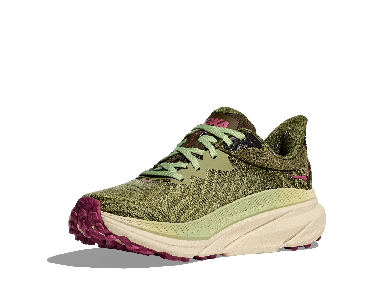 Hoka One One Challenger 7 Wide Trail Runner - Forest Floor / Beet Root