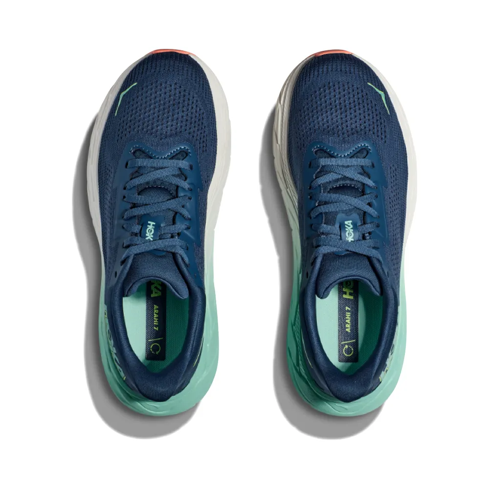 Hoka Women's Arahi 7 Sneaker in Midnight/Seafoam