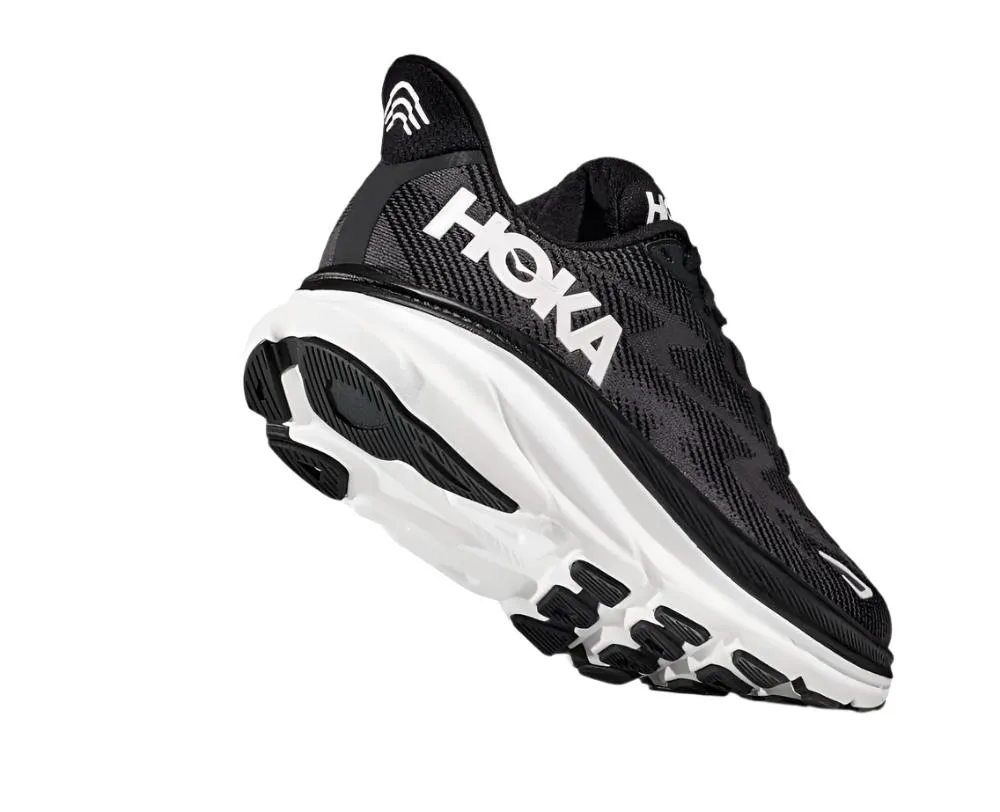 Hoka Women's Clifton 9 Black / White Wide