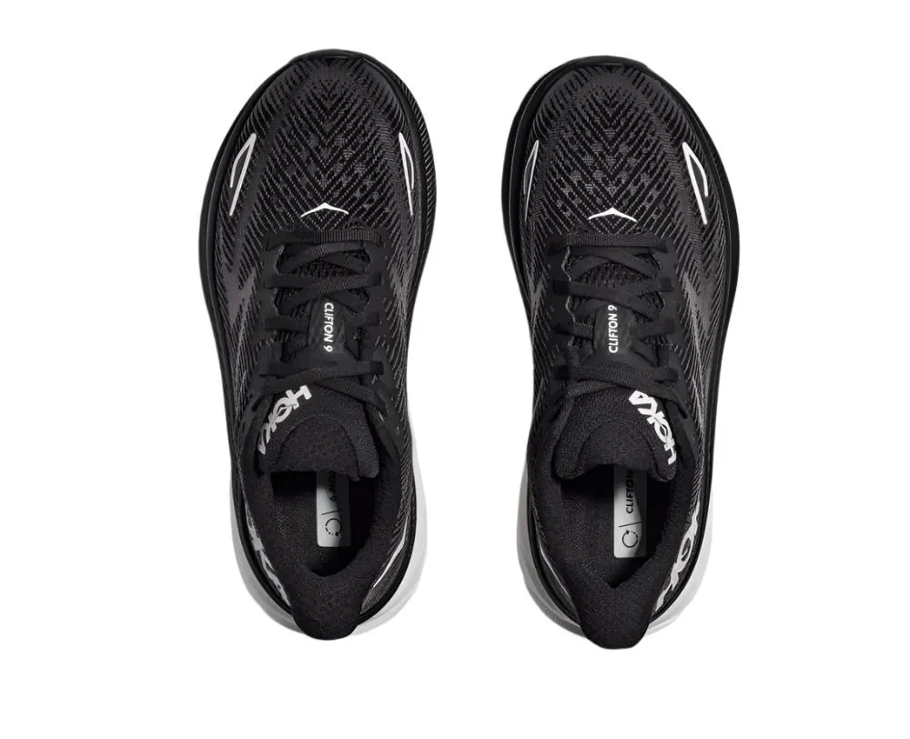 Hoka Women's Clifton 9 Black / White Wide