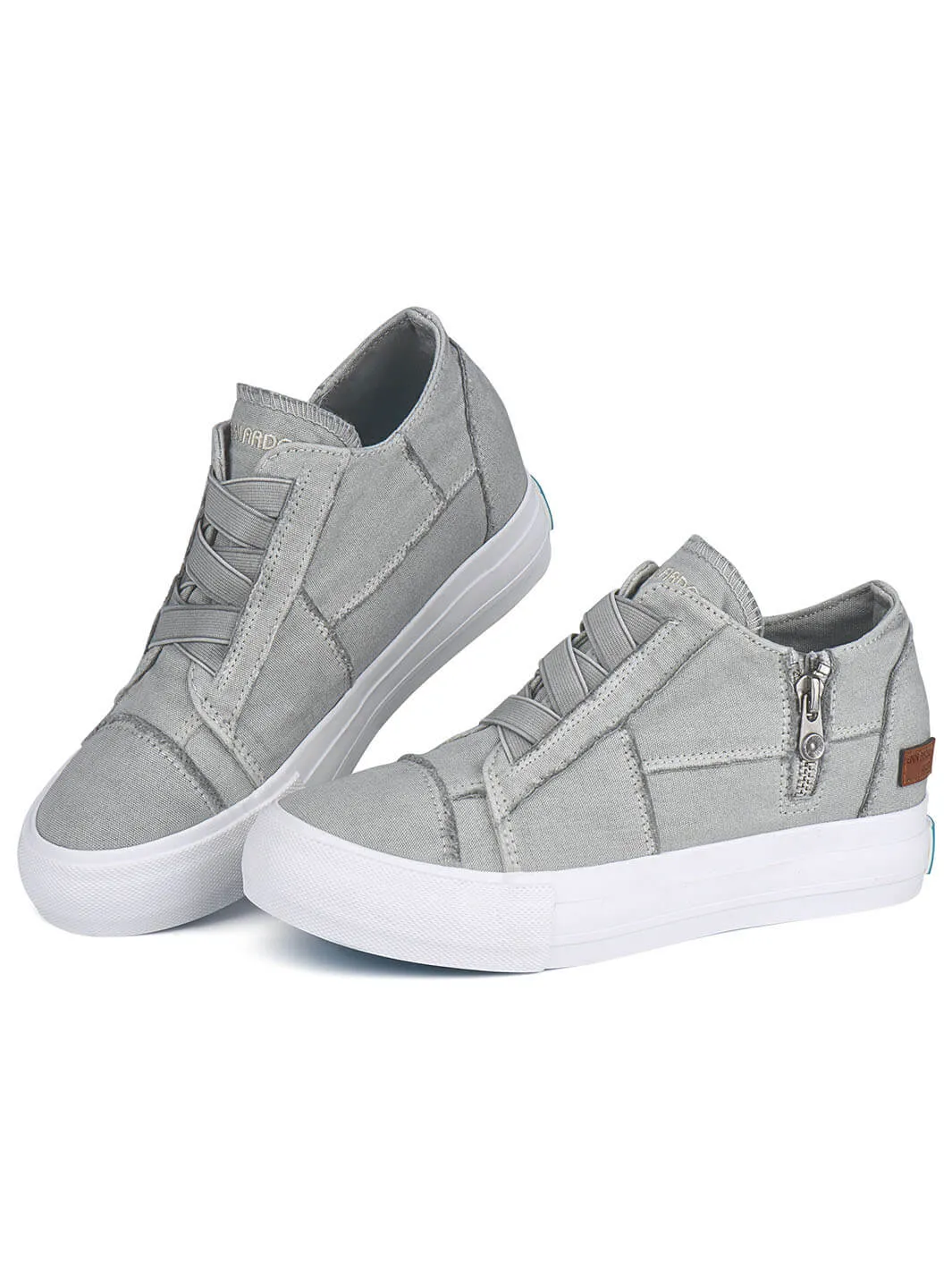 JENN ARDOR Women Casual Slip On Canvas High-Top Platform With Zipper Sneaker