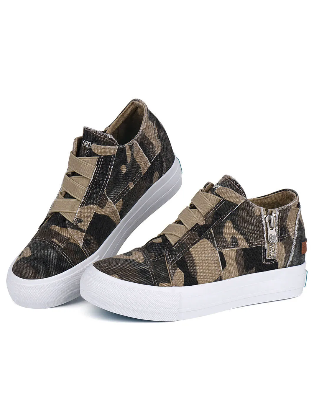 JENN ARDOR Women Casual Slip On Canvas High-Top Platform With Zipper Sneaker