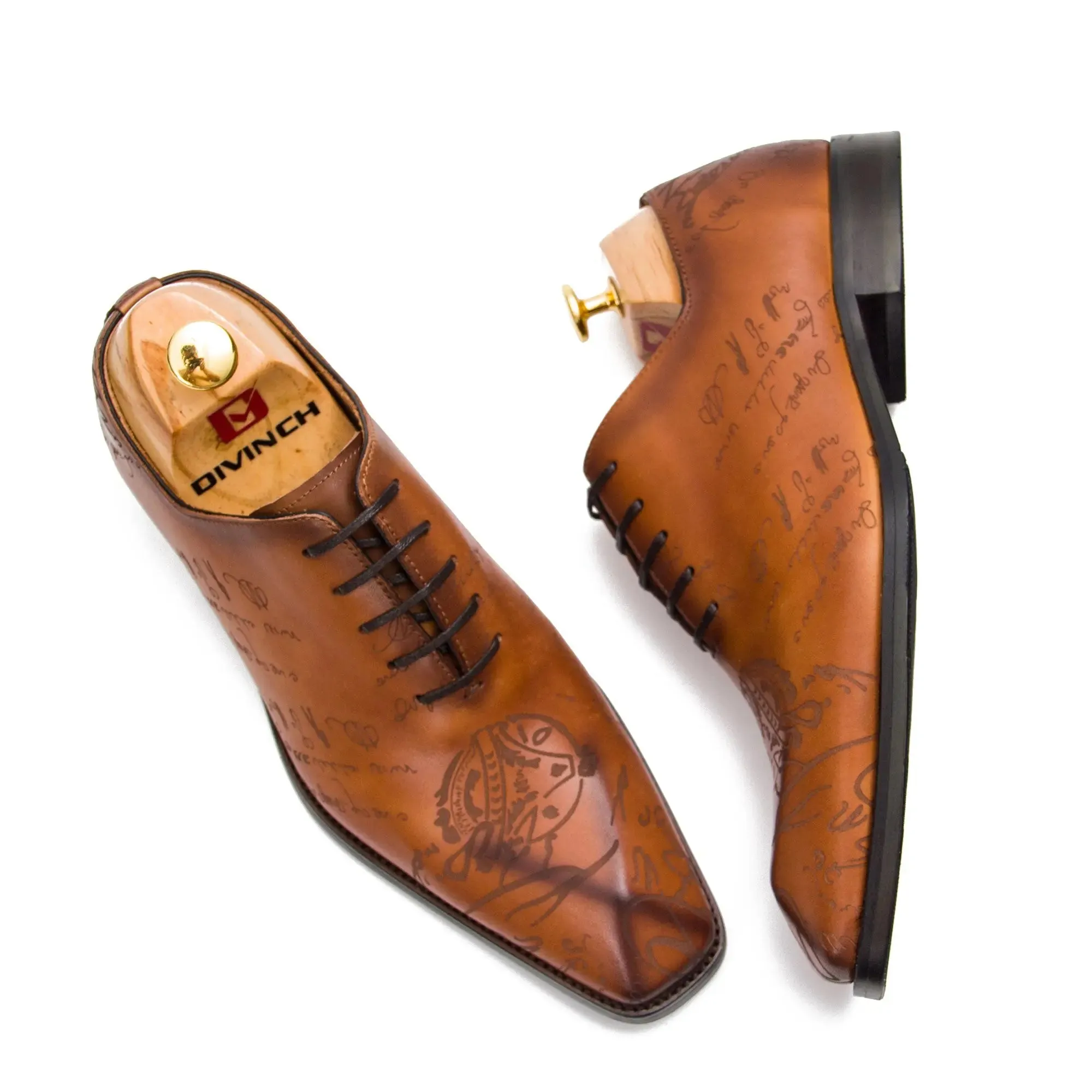 Laser Engraved Oxford Shoes for Men