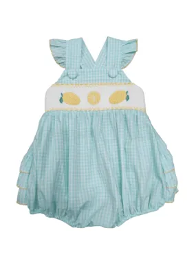 Lemon Smocked Ruffle Bubble