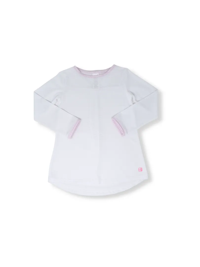 Lindsay Long-Sleeve Shirt | White with Pink Mini Gingham (13-14)