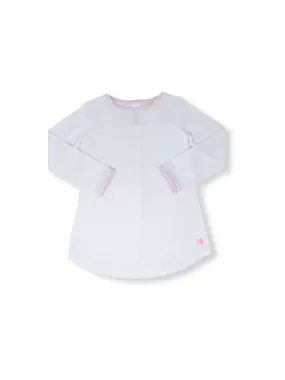 Lindsay Long-Sleeve Shirt | White with Pink Mini Gingham (13-14)