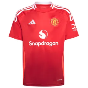 Manchester United 2024/25 Kid's Replica Home Jersey Football Soccer by Adidas