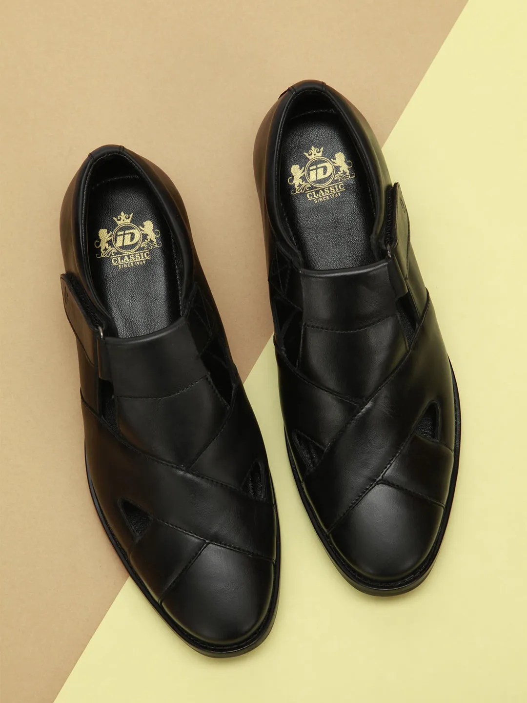 Men's Black Peshawari Formal Slip On Sandal (ID4091)