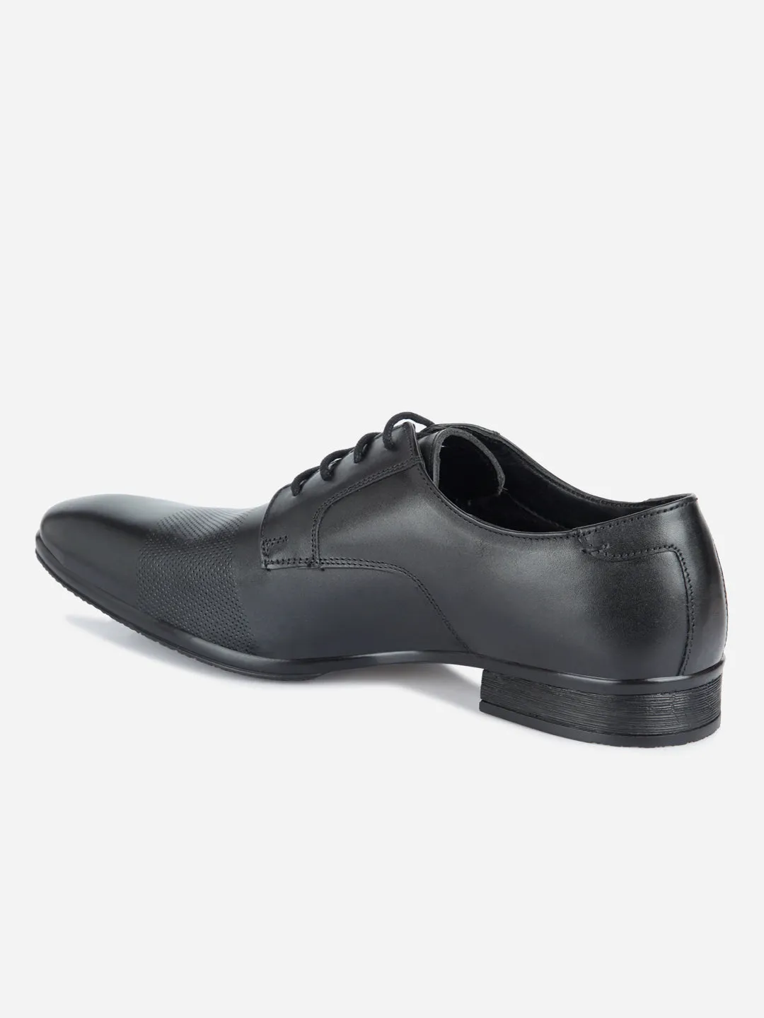 Men's Black Regular Toe Textured Finish Lace Up Formal (ID2171)