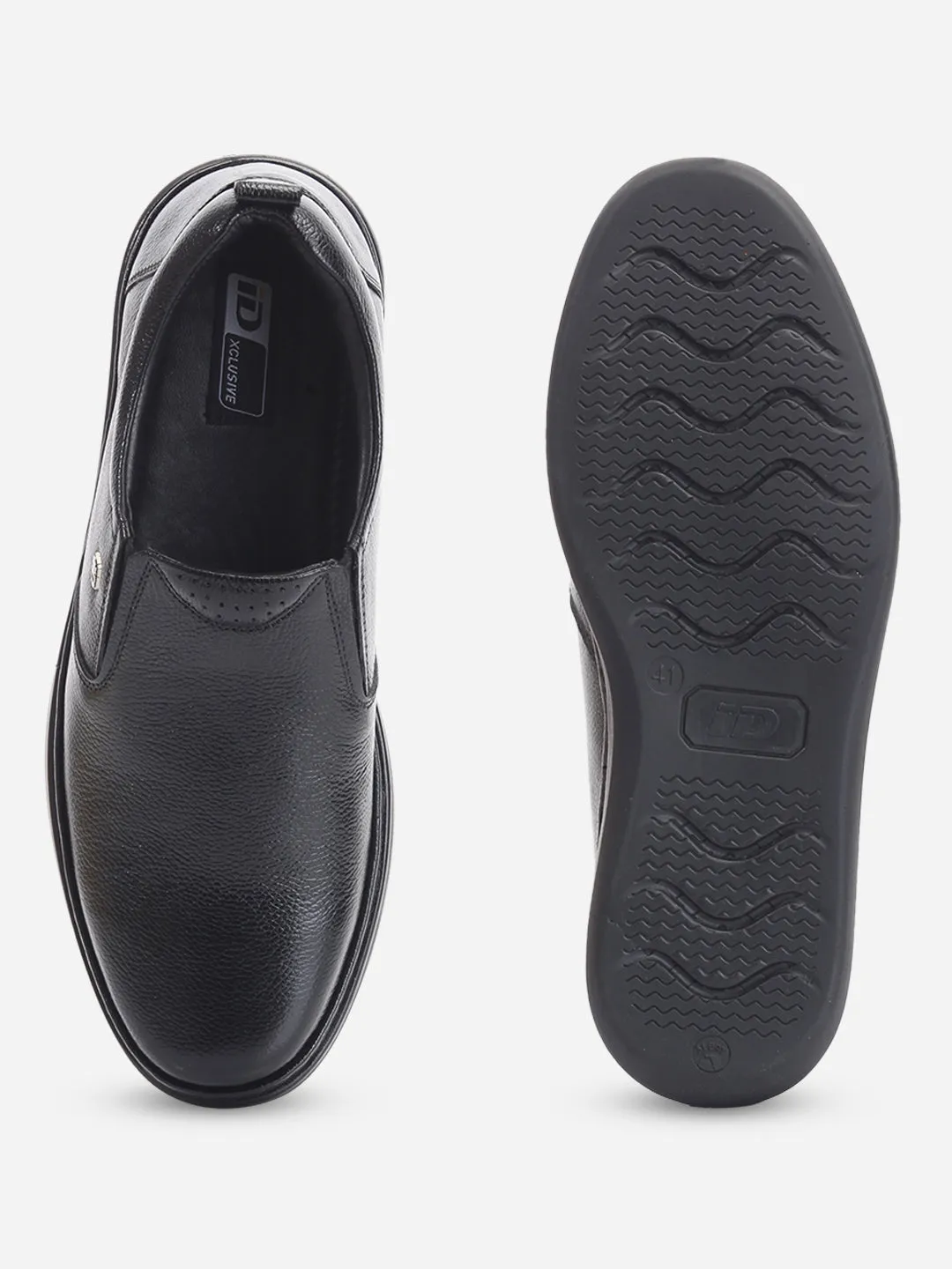 Men's Black Round Toe Slip On Semi Formal (ID2225)