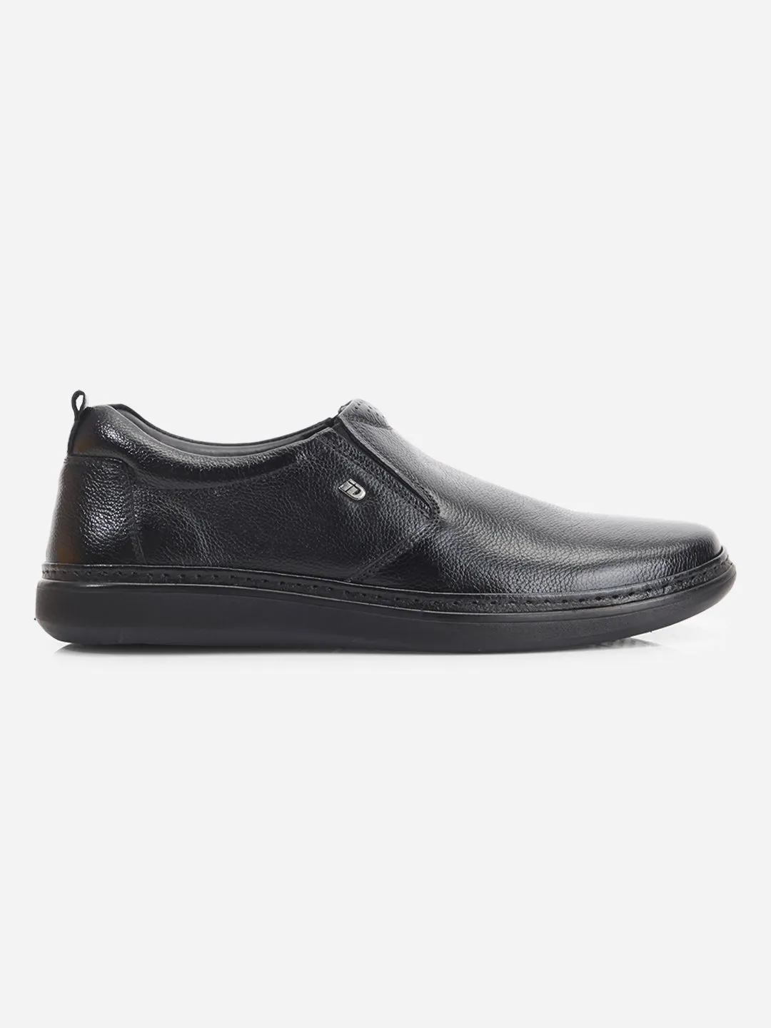 Men's Black Round Toe Slip On Semi Formal (ID2225)