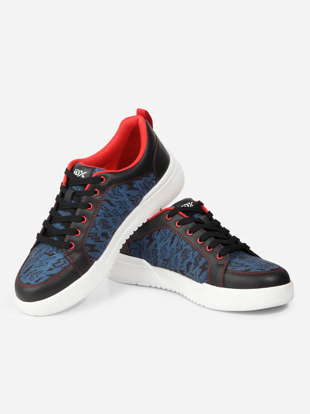 Men's Navy Black Textured Sneakers IX6019