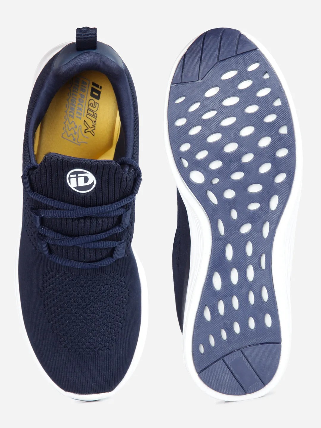 Men's Navy Knitted Lace Up Sneaker (ID7512)