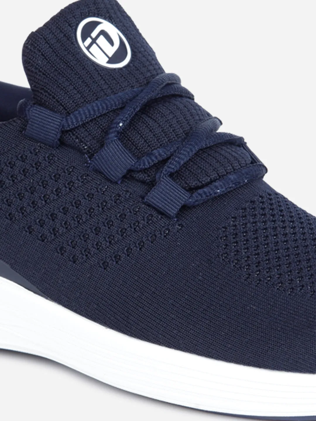 Men's Navy Knitted Lace Up Sneaker (ID7512)