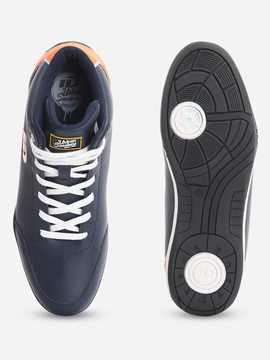 Men's Navy Urban Casual Ankle Height Lace Up Sneaker (ID3079)