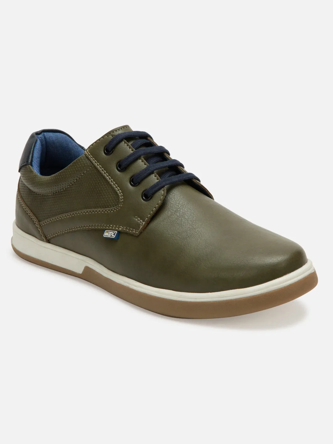 Men's Olive Round Toe Lace Up Casual (IX1017)