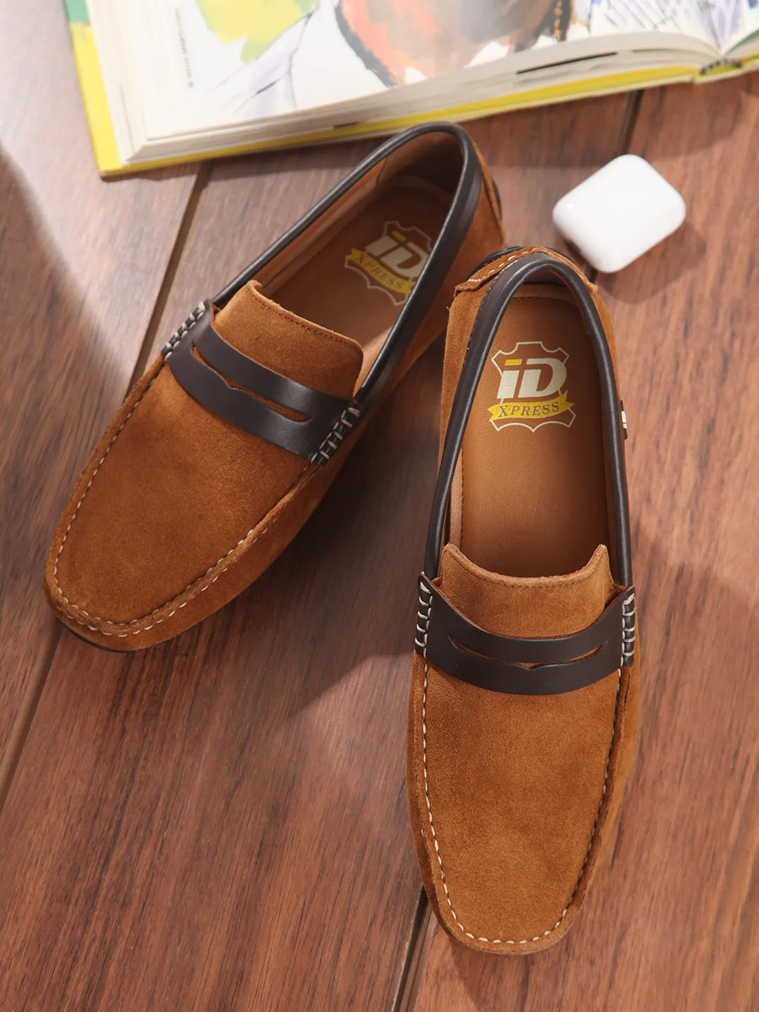 Men's Tan Moc Toe Casual Loafer (ID1142)